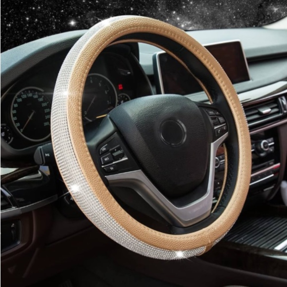 Gold Diamond Car Steering Wheel Cover